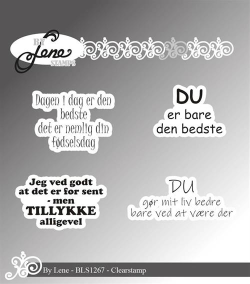 By Lene stempel Danske tekster Største 3,3x2,5cm